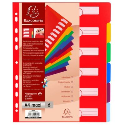 Exacompta Register A4 Maxi PP blanco 6tlg