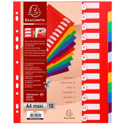 Exacompta Register A4 Maxi PP blanco 12tlg