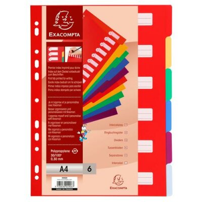 Exacompta Register A4 PP blanco 6tlg