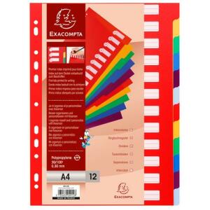 Exacompta Register A4 PP blanco 12tlg