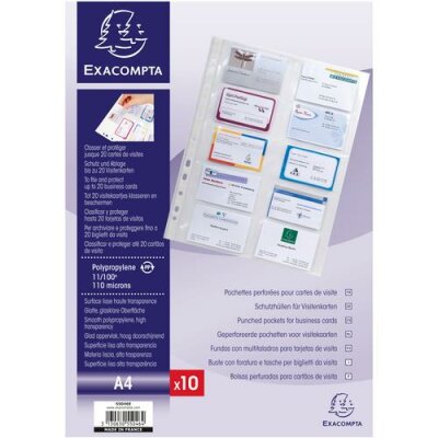 Exacompta Schutzhü PP 10 Visitenk gel 10St