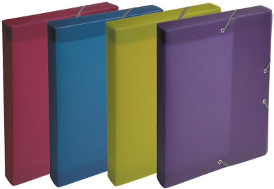 EXA Archivbox Rücken 40mm aus PP 800µ Linicolor intensiv, DIN A4 Farben sortiert