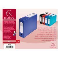Exacompta Archivbox 80mm PP m. Dr. blau
