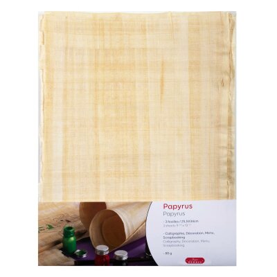 Herbin Papyrus Mappe mit 3Bl  ca. A4