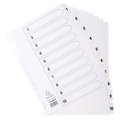 Exacompta Register A4 Karton 10tlg 1-10 weiss