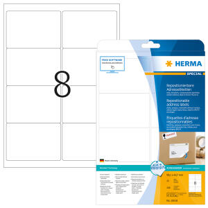Herma Etiketten für Adressen ablösbar 99,1 x 67,7 mm weiss 25 Bl 200 Etik. LaserInkCopy