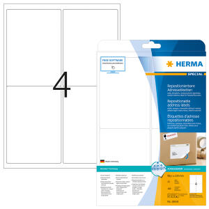 Herma Etiketten für Adressen ablösbar 99,1 x 139 mm weiss 25 Bl 100 Etik. LaserInkCopy