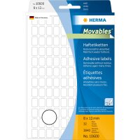 Herma Vielzwecketiketten ablösbar 8 x 12 mm weiss 24 Bl 2880 Etik. Handbeschriftung