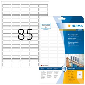 Herma Etiketten Power stark haftend 37 x 13 mm weiss 25 Bl 2125 Etik. LaserInkCopy