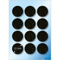 Herma Filzgleiter Ø 22 mm schwarz 12 Stück