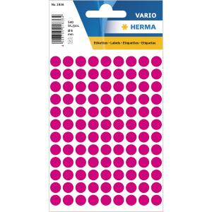 HERMA Markierungspunkt VARIO 8mm Papier pink 540 Etik./Pack.