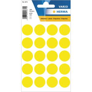 HERMA Markierungspunkt VARIO 19mm Papier gelb 100 Etik./Pack.