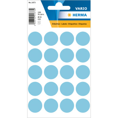 Herma Farbpunkte permanent haftend Ø 19 mm blau 100 Etik. Handbeschriftung