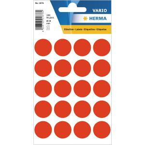 HERMA Markierungspunkt VARIO 19mm Papier leuchtrot 100 Etik./Pack.