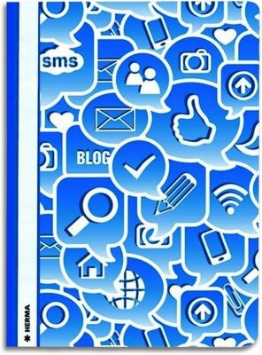 HERMA Schnellhefter Folie A4 blau Social Icons