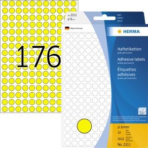 Herma Farbpunkte permanent haftend Ø 8 mm gelb 5632 Etik. Handbeschriftung