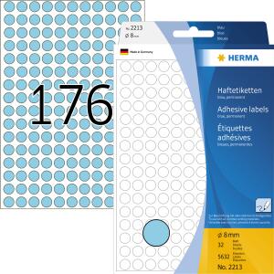Herma Farbpunkte permanent haftend Ø 8 mm blau 5632 Etik. Handbeschriftung