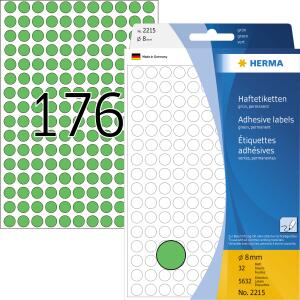 Herma Farbpunkte permanent haftend Ø 8 mm grün 5632 Etik. Handbeschriftung