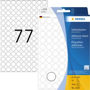 Herma Farbpunkte permanent haftend Ø 13 mm weiss 2464 Etik. Handbeschriftung