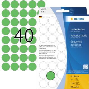 Herma Farbpunkte permanent haftend Ø 19 mm grün 1280 Etik. Handbeschriftung
