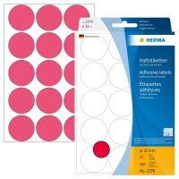 Herma Farbpunkte permanent haftend Ø 32 mm leuchtrot 360 Etik. Handbeschriftung