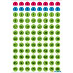 Zahlen Ø 8 mm 1-160 Papier farbig sortiert schwarz...