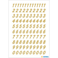Herma Zahlen 0 - 9 8 mm Folie gold auf transparent wetterfest 2 Bl