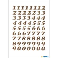 Herma Zahlen 0 - 9 8 mm Prismaticfolie gold glitzernd 1 Bl