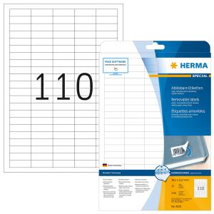 Herma Etiketten ablösbar 38,1 x 12,7 mm weiss 25 Bl 2750 Etik. LaserInkCopy