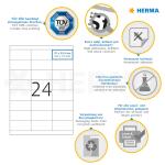 Herma Etiketten permanent haftend 70 x 33,8 mm weiss PREMIUM 100 Bl 2400 Etik. LaserInkCopy