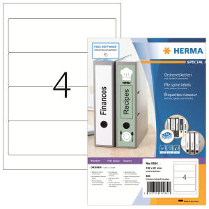 Herma Ordnerrückenschilder permanent 192 x 61 mm weiss 100 Bl 400 Etik