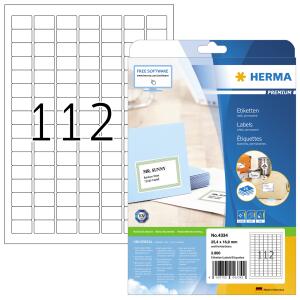 Herma Etiketten permanent 25,4 x 16,9 mm weiss PREMIUM 25 Bl 800 Etik.