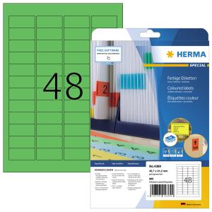 Herma Etiketten ablösbar 45,7 x 21,2 mm grün 20 Bl 960 Etik. LaserInkCopy