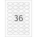 Ablösbare Etiketten A4, 40,6 x 25,4 mm, oval, weiß