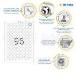 Herma Etiketten ablösbar Ø 20 mm weiss 25 Bl 2400 Etik. LaserInkCopy
