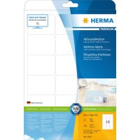 Herma Etiketten für Adressen permanent haftend 63,5 x 46,6 mm weiss 25 Bl 450 Etik. LaserInkCopy
