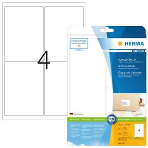 Herma Etiketten für Adressen permanent haftend 99,1 x 139 mm weiss 25 Bl 100 Etik. LaserInkCopy
