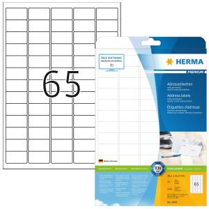 Herma Etiketten für Adressen permanent haftend 38,1 x 21,2 mm weiss 25 Bl 1625 Etik. LaserInkCopy