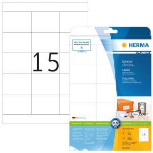 Herma Etiketten permanent haftend 70 x 50,8 mm weiss PREMIUM 25 Bl 375 Etik. LaserInkCopy