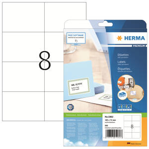 Herma Etiketten permanent 105 x 74 mm weiss PREMIUM 25 Bl 200 Etik.