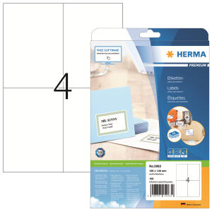 Herma Etiketten permanent 105 x 148 mm weiss PREMIUM 25 Bl 100 Etik.