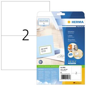 Herma Etiketten permanent 210 x 148 mm weiss PREMIUM 25 Bl 50 Etik.