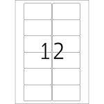 Video-Etiketten A4, 78,7 x 46,6 mm, weiß, permanent haftend