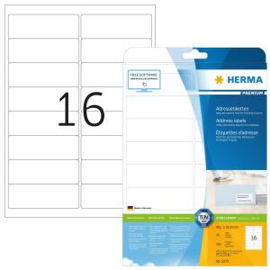 Herma Etiketten für Adressen permanent haftend 99,1 x 33,8 mm weiss 25 Bl 400 Etik. LaserInkCopy