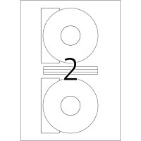 Herma Etiketten für CD Maxi permanent haftend Ø 116/41 mm weiss 25 Bl 50 Etik. LaserInkCopy
