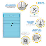 Herma Ordnerrückenschilder permanent 192 x 38 mm blau 20 Bl 140 Etik.