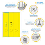 Herma Ordnerrückenschilder permanent haftend 297 x 61 mm gelb 20 Bl 60 Etik. LaserInkCopy