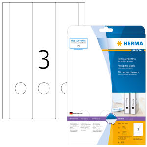 Herma Ordnerrückenschilder permanent 297 x 59 mm weiss 25 Bl 75 Etik.