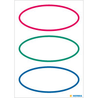 Herma Schuletiketten 76 x 35 mm Dreifarbig 6 Bl 18 Etik.