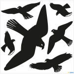 Warnvögel-Aufkleber für Fenster, 30x30 cm, aus wetterfester Hartfolie